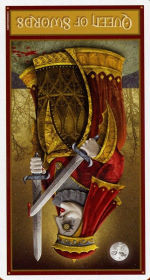 Королева мечей (перевёрнутая) - колода 'Таро Безумной Луны'