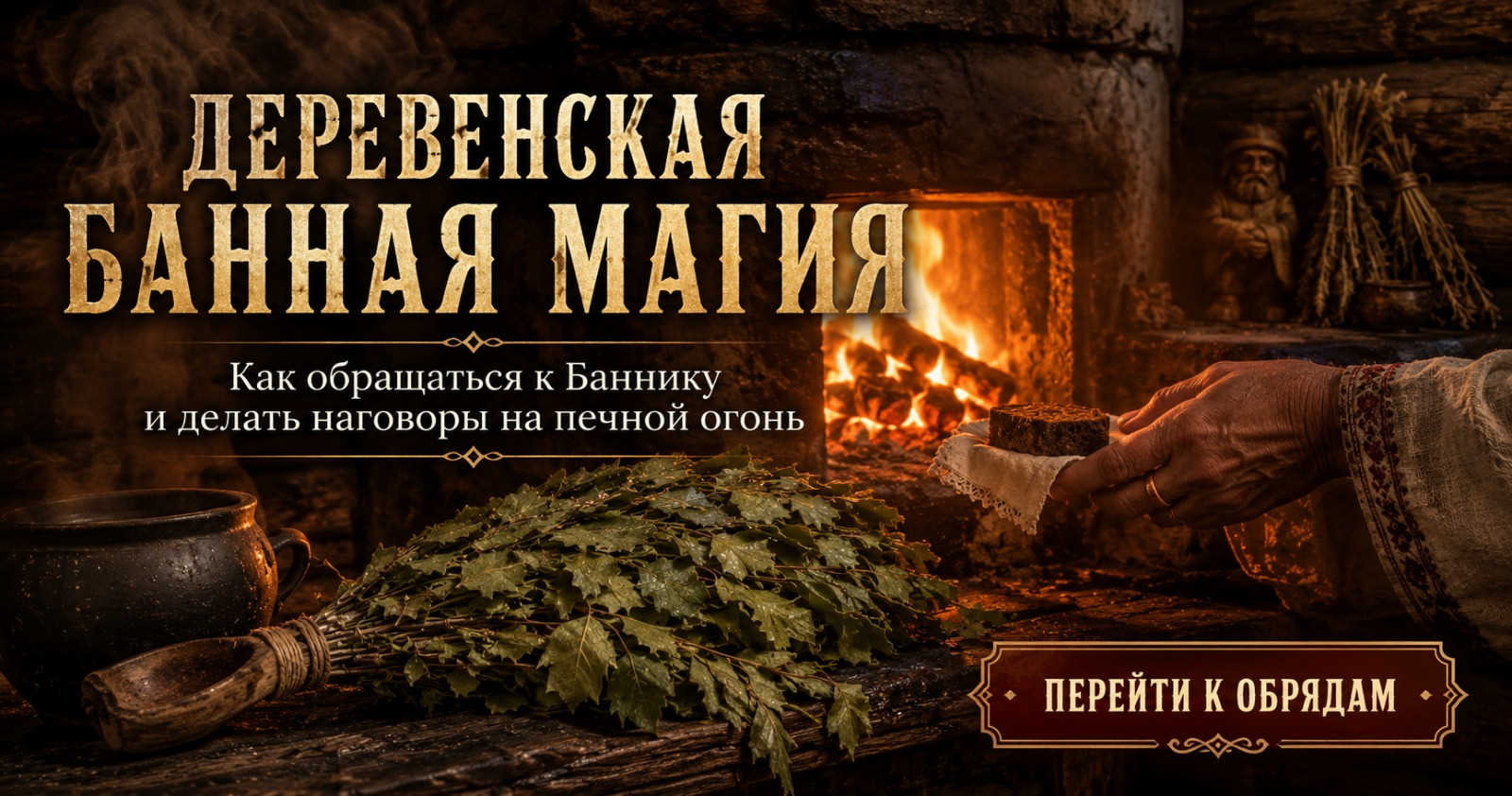 Мистическая атмосфера русской бани: свечи, пар и травы для магических банных заговоров