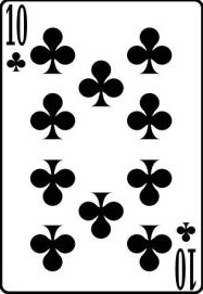 Десятка крестей перевёрнутая колода игральных карт