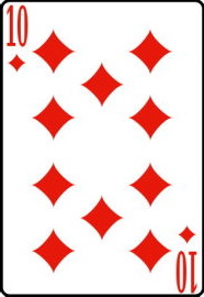 10 бубей перевёрнутые колода игральных карт