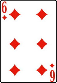6 бубей перевёрнутые колода игральных карт