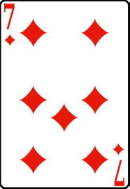 7 бубей перевёрнутые колода игральных карт