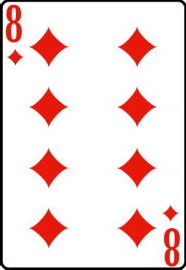 8 бубей перевёрнутые колода игральных карт