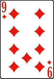 9 бубей перевёрнутые колода игральных карт