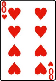8 червей перевёрнутые колола игральных карт