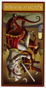 Рыцарь мечей (перевёрнутый) - колода 'Таро Безумной Луны'