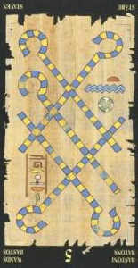 5 жезлов (перевёрнутая) колода 'Египетское таро'