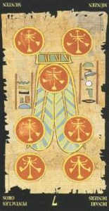 7 пентаклей (перевёрнутая) колода 'Египетское таро'